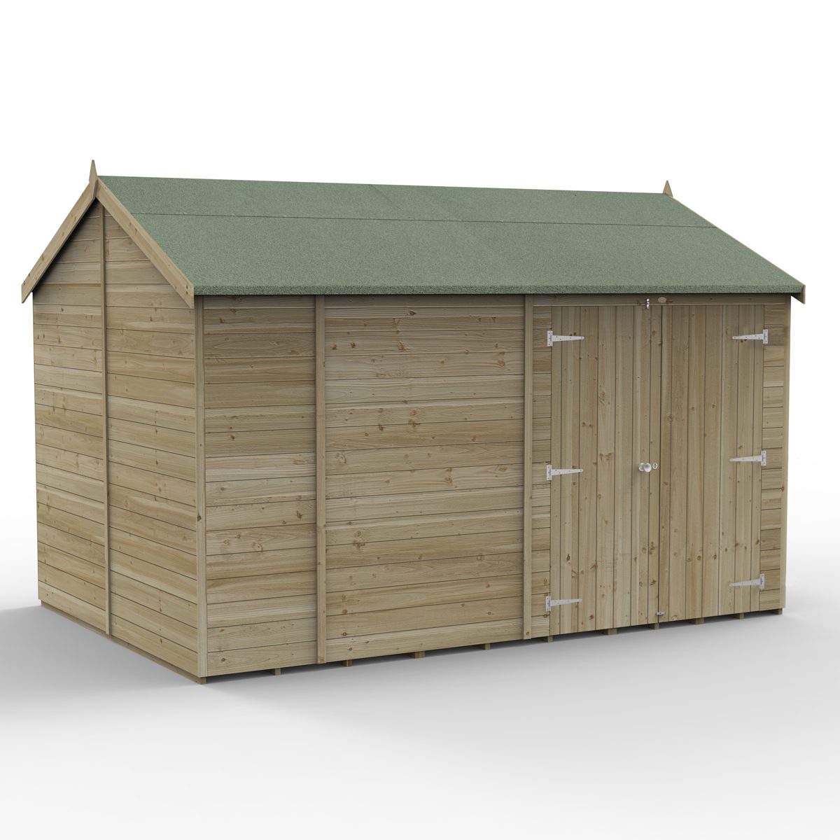 5013053196144 1 Timberdale 12x8 Reverse Apex Shed No Window Double Door with Installation.jpg